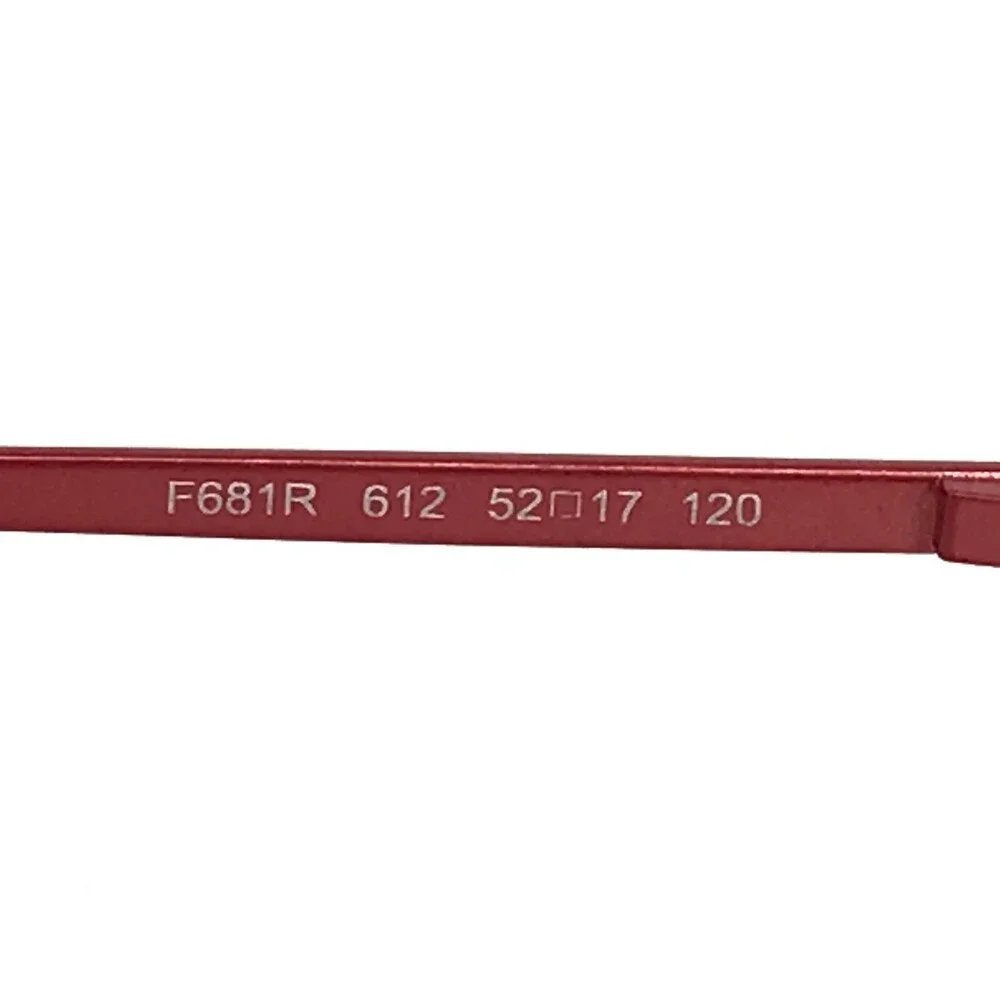 Fendi Eyeglasses Frames F681R 612 Red Rectangular Full Wire Rim Logos 52-17-120